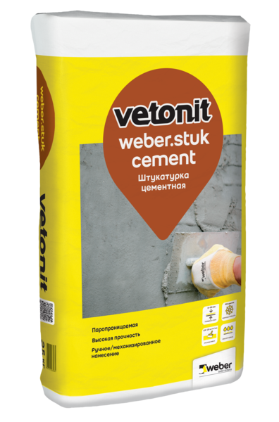 Штукатурка Вебер Weber stuk cement фасадная 25 кг