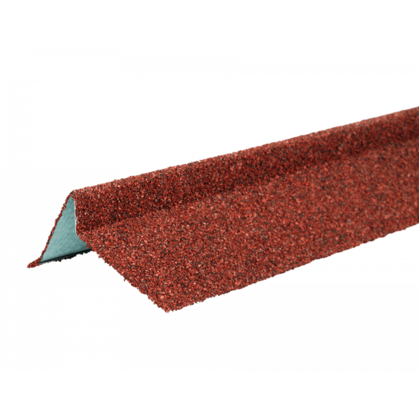 Планка торцевая правая с гранулятом, красный (75*25*65*5мм) ТЕХНОНИКОЛЬ