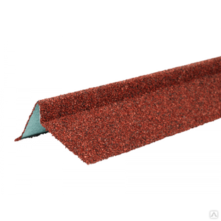 Планка торцевая левая с гранулятом, красный (75*25*65*5мм), ТЕХНОНИКОЛЬ 