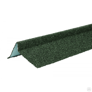 Планка торцевая левая с гранулятом, зеленый (75*25*65*5мм) ТЕХНОНИКОЛЬ 