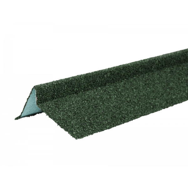 Планка торцевая левая с гранулятом, зеленый 75х25х65х5 мм Технониколь
