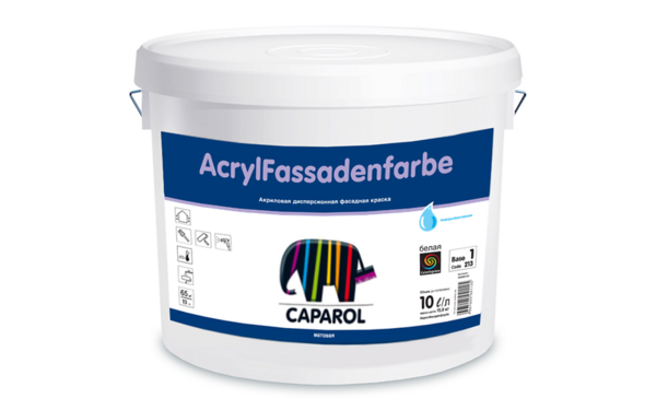 Краска водно-дисперсионная д/наружных работ AcrylFassadenfarbe База 1, 10 л CAPAROL