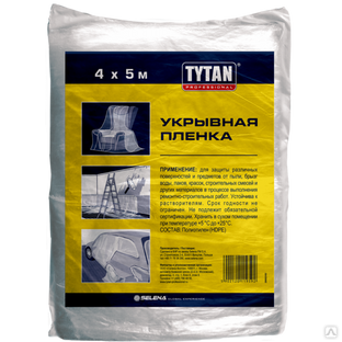 Укрывная пленка 4м х 5 м 5 микрон прозрачная Tytan Professional *19592 