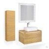 Комплект мебели для ванны Jorno Karat 100, подвесной Бук светлый 1