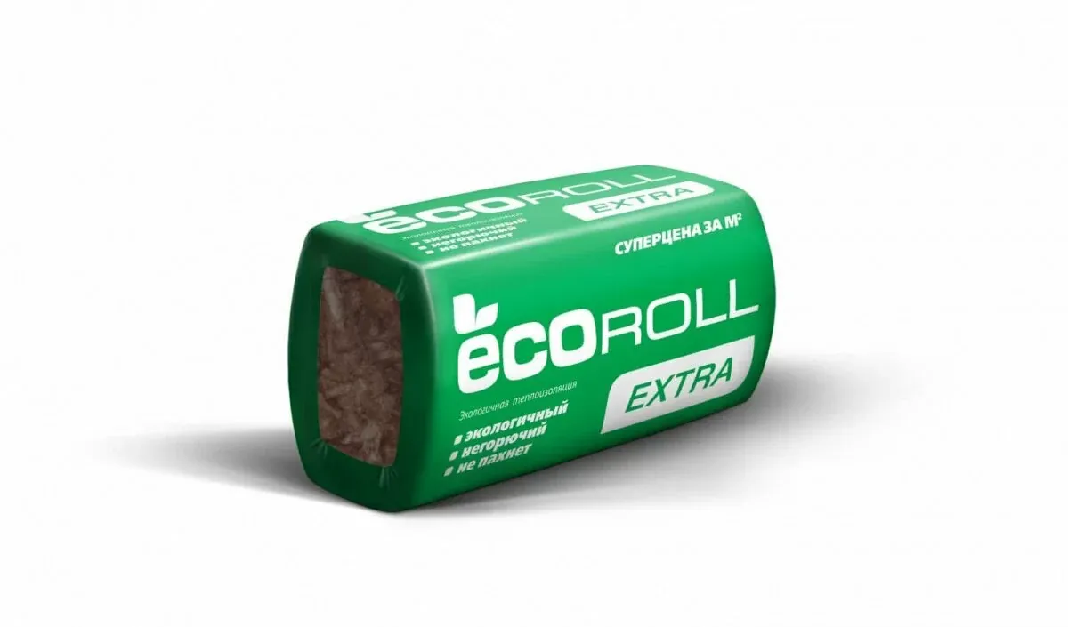 Минеральная вата Ecoroll Extra TS037 1230x610x100x8 0,6 м³/уп 36/пал