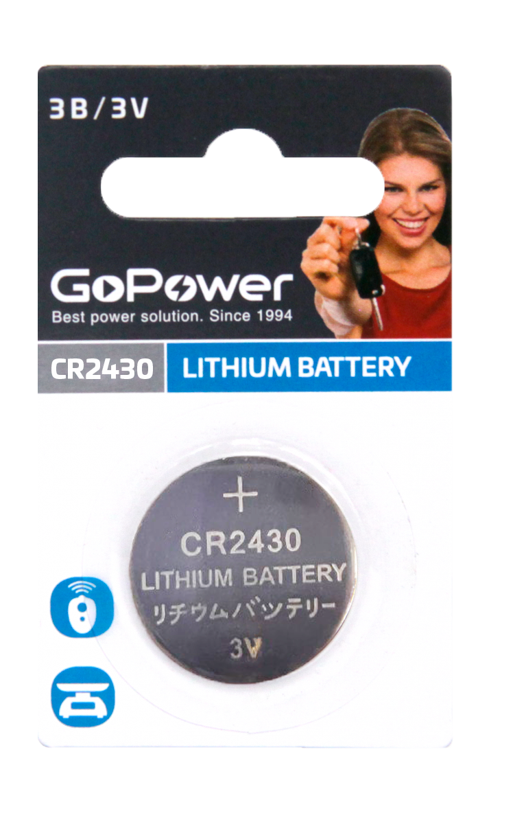 Элемент питания CR 2430 GoPower BL-1