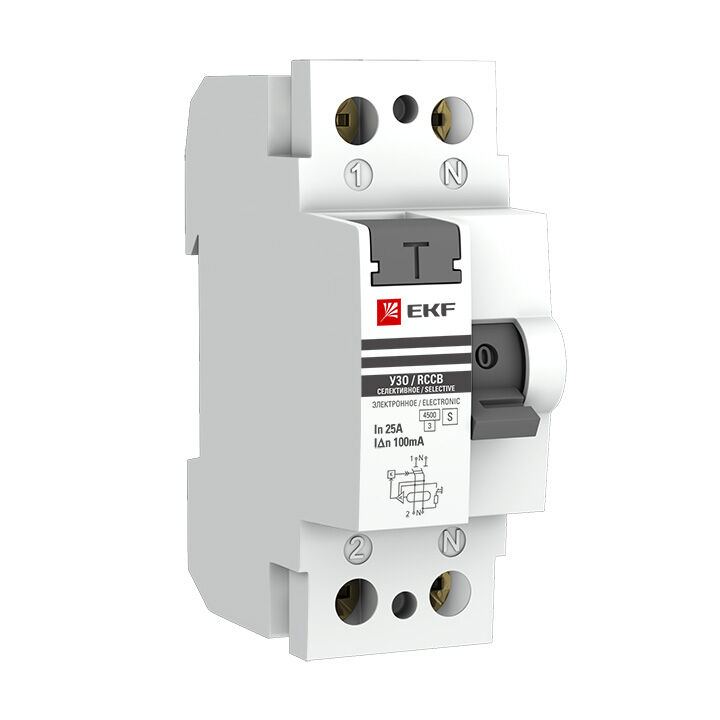 Выключатель дифференциального тока (УЗО) 2п 40А 100мА тип AC ВД-100 PROxima (электромех.) EKF elcb-2