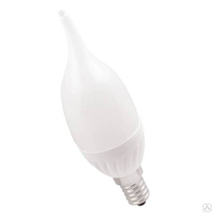 Лампа светодиодная LED 5 Вт E14 тепло-белая матовая свеча на ветру ECO 