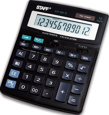 Калькулятор настольный Staff STF-888-12 (200х150мм) 12 разрядов двойное питание 250149