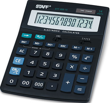 Калькулятор настольный Staff STF-888-14 (200х150мм) 14 разрядов двойное питание 250182