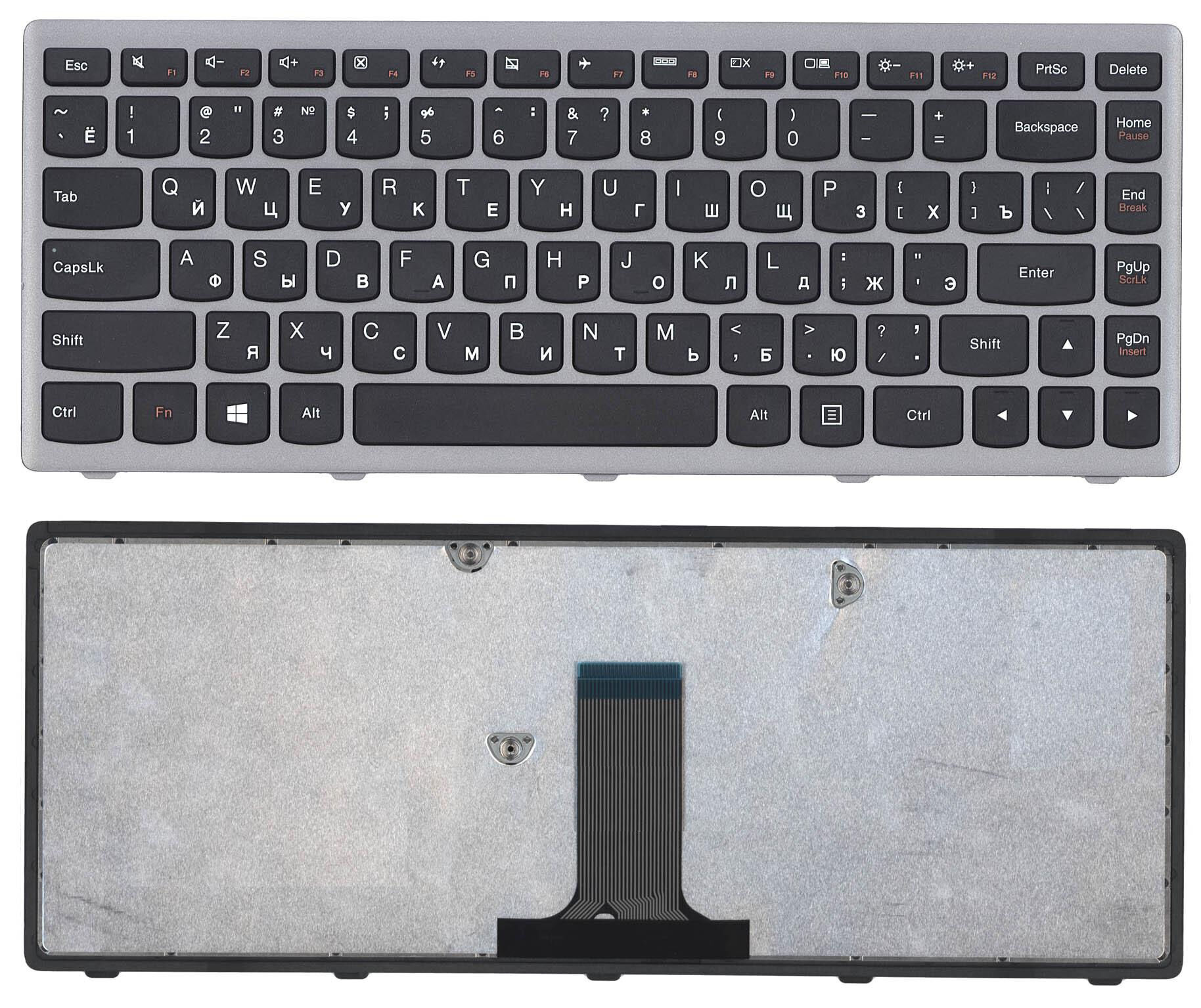 Клавиатура для ноутбука Lenovo G400 G405S S410P черная с серой рамкой p/n:9Z.NAASW.L0R, 25213957