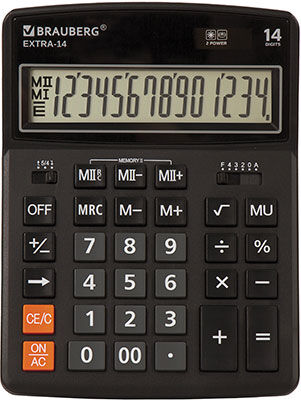 Калькулятор настольный Brauberg EXTRA-14-BK ЧЕРНЫЙ 250474