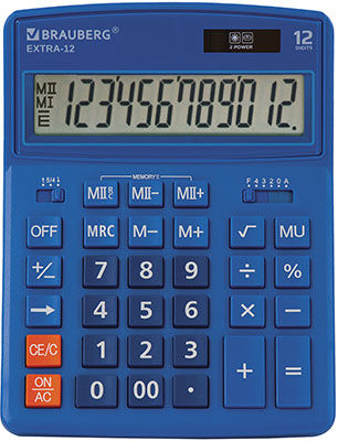 Калькулятор настольный Brauberg EXTRA-12-BU СИНИЙ 250482