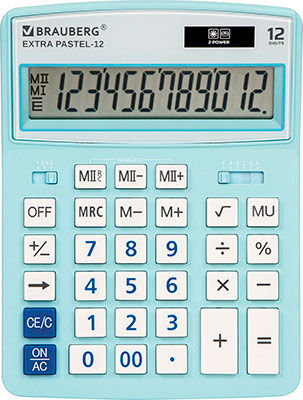 Калькулятор настольный Brauberg EXTRA PASTEL-12-LB ГОЛУБОЙ 250486