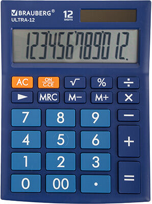 Калькулятор настольный Brauberg ULTRA-12-BU СИНИЙ 250492