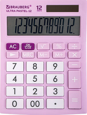 Калькулятор настольный Brauberg ULTRA PASTEL-12-PR СИРЕНЕВЫЙ 250505