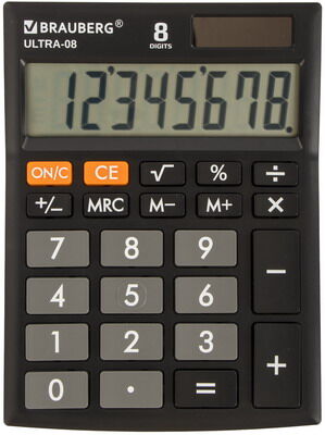 Калькулятор настольный Brauberg ULTRA-08-BK ЧЕРНЫЙ 250507