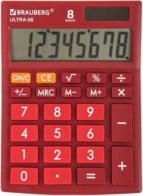 Калькулятор настольный Brauberg ULTRA-08-WR БОРДОВЫЙ 250510