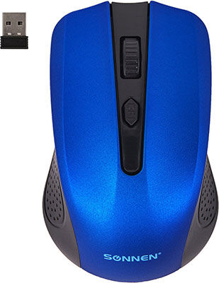 Мышь беспроводная Sonnen V99 USB 800/1200/1600 dpi 4 кнопки оптическая синяя 513530