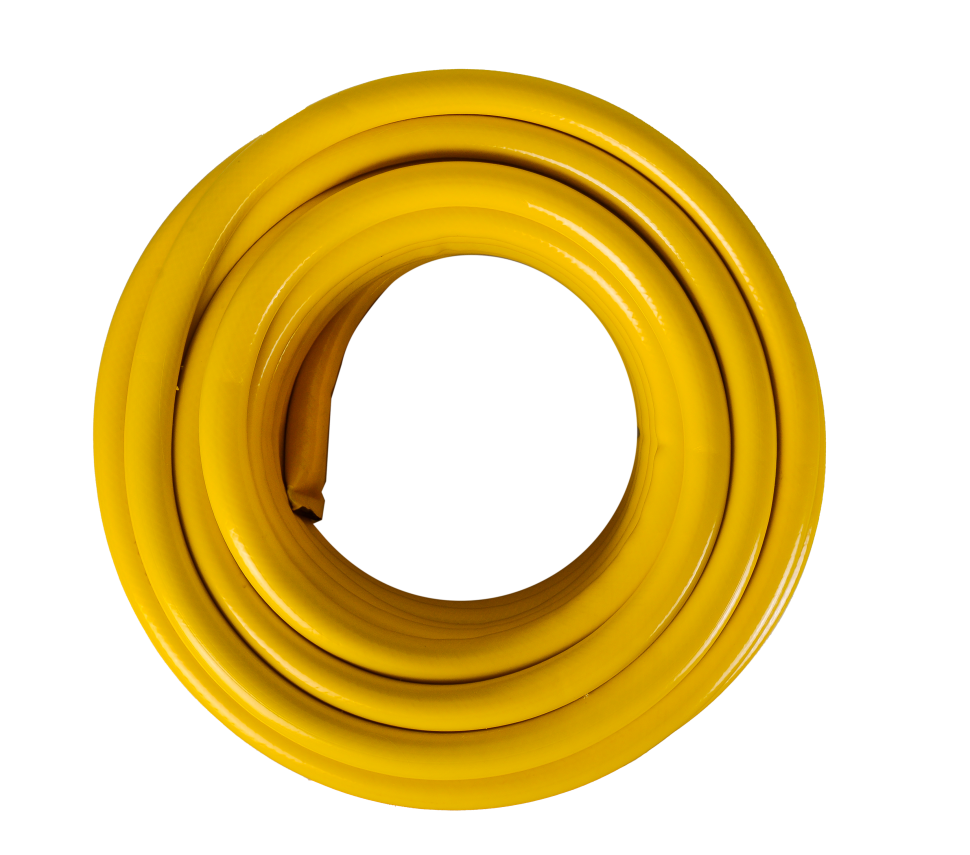 Шланг поливочный ПВХ, трёхслойный армированный 1/2, 25м Вихрь. Шланг поливочный ПВХ 3/4 25м армир.Жук. Вихрь Classic трехслойный (73/7/2/6). Шланг армированный желтый.
