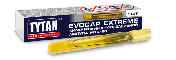 Анкер химический Tytan Professional ампула EVOCAP EXTREME M10/90 забивной прозрачный