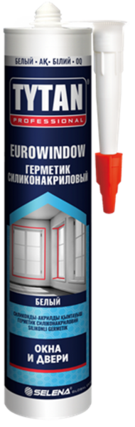 Герметик Tytan Professional EUROWINDOW силиконакриловый окна и двери, 280 мл