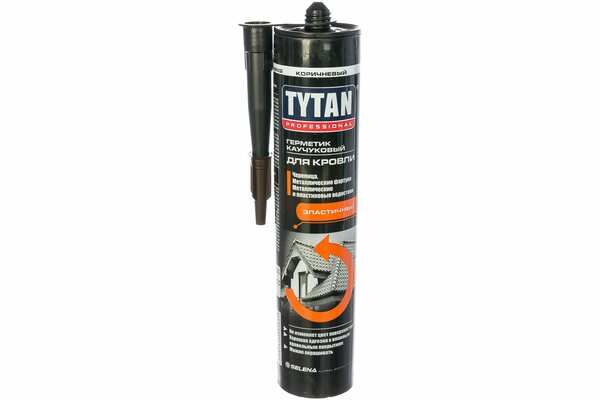 Герметик каучуковый для кровли, коричневый TYTAN Professional 310 мл 91691