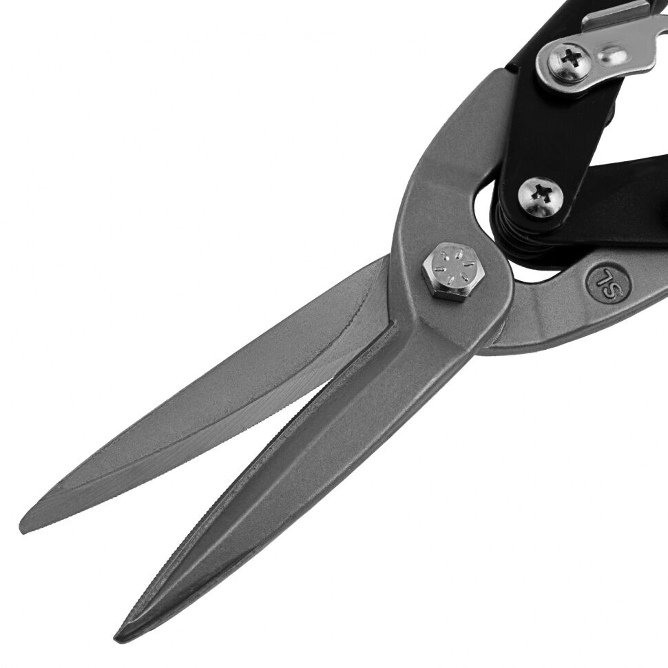 Ножницы по металлу удлиненные 285 мм, пряморежущие, двухкомпонентные обрезиненные рукоятки Сибртех 5