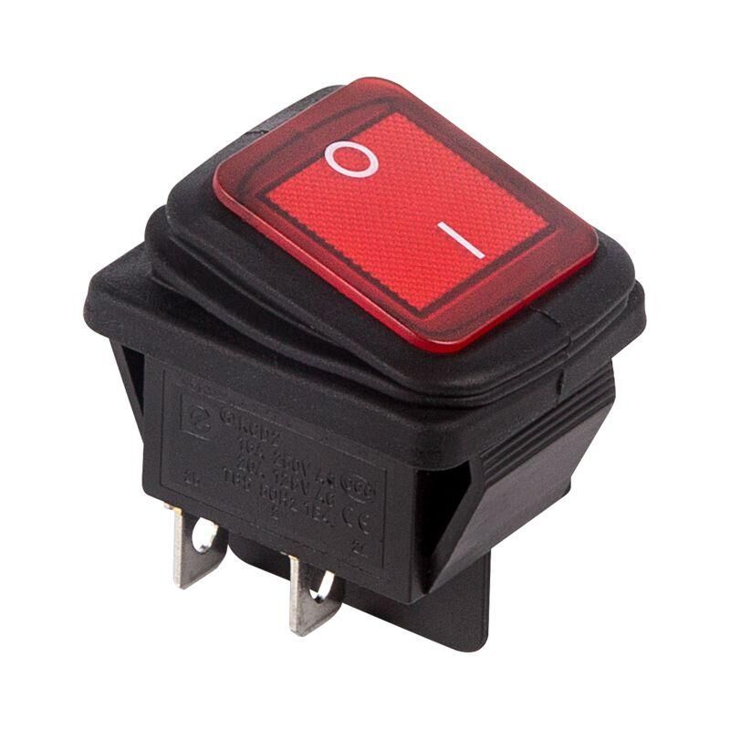 Выключатель клавишный 250 В 15А (4с) ON-OFF красн. с подсветкой влагозащита (RWB-507) Rexant 36-2360