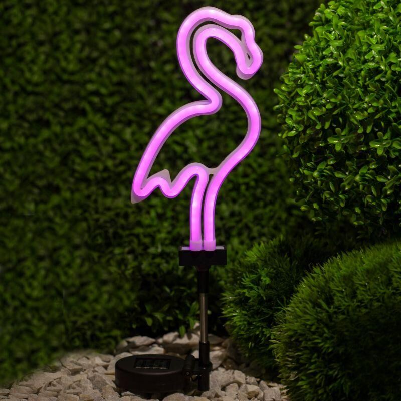 Светильник садовый неоновый ERASF012-30 Фламинго солнечная батарея ЭРА Б0044238 Эра
