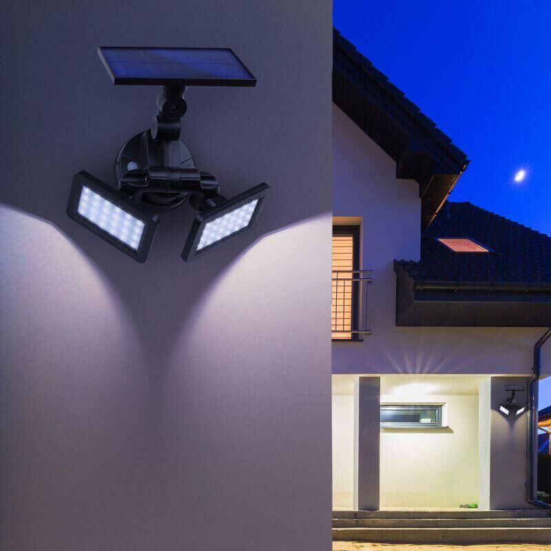 Светильник садовый фасадный ERAFS020-41 2х24LED 180лм с двумя световыми панелями солнечная батарея ЭРА Б0044489 Эра