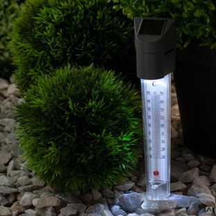Светильник-градусник садовый ERATR024-02 33 см солнечная батарея сталь пластик цвет серый ЭРА Б0038503 Эра 