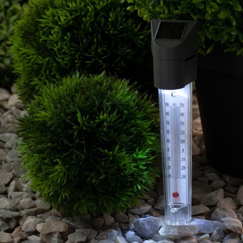 Светильник-градусник садовый ERATR024-02 33см солнечная батарея сталь пластик сер. ЭРА Б0038503 Эра