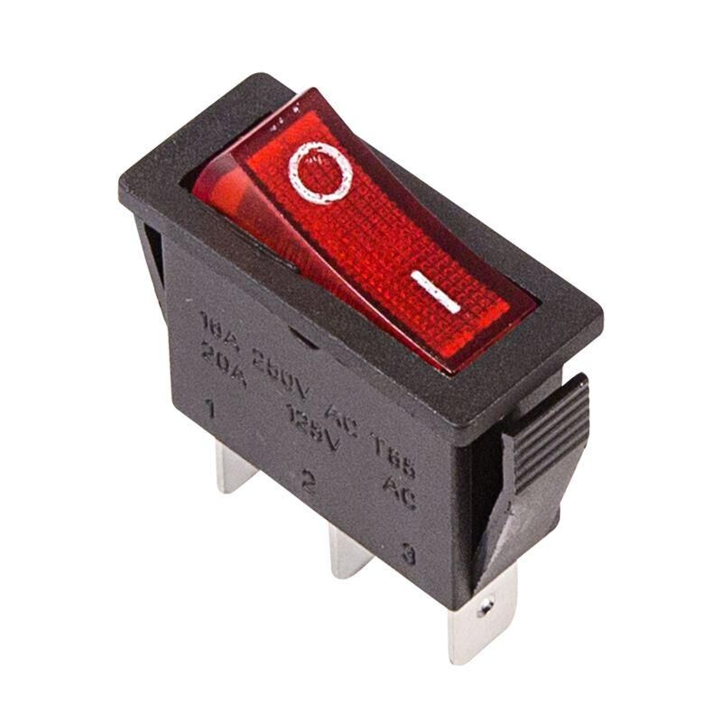 Выключатель клавишный 250В 15А (3с) ON-OFF красн. с подсветкой (RWB-404; SC-791; IRS-101-1C) Rexant 36-2210