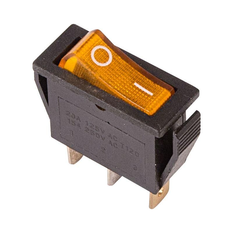 Выключатель клавишный 250 В 15А (3с) ON-OFF RWB-404 SC-791 IRS-101-1C желт. с подсветкой Rexant 36-2212