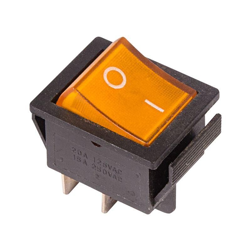 Выключатель клавишный 250 В 16А (4с) ON-OFF желт. с подсветкой (RWB-502 SC-767 IRS-201-1) Rexant 36-2333