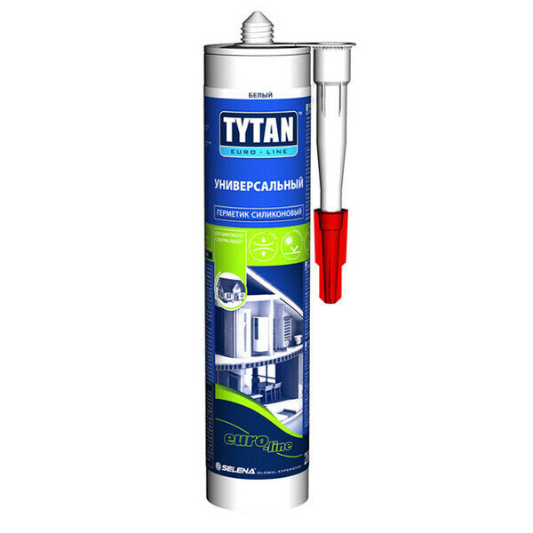 Герметик Tytan Professional Euro-Line силиконовый универсальный белый, 280 мл