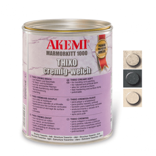 Желеобразная структурная шпатлевка AKEMI для мрамора Marble Filler 1000 Thixo creamy-soft светло-коричневая 10431, 1,7 к