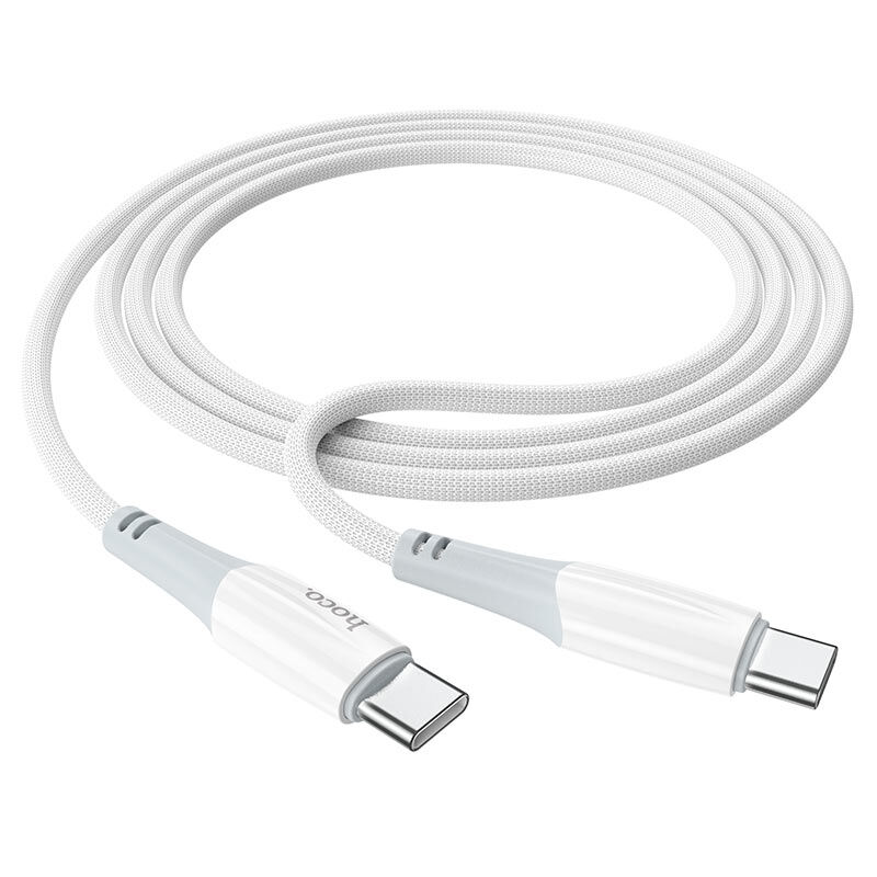USB кабель шт.Type-C - шт.Type-C 1м, 3,0A 60W нейлон, белый X70 "Hoco" 2