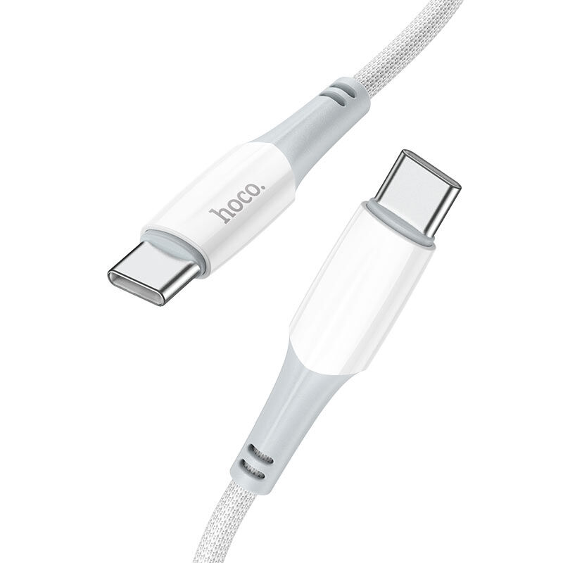 USB кабель шт.Type-C - шт.Type-C 1м, 3,0A 60W нейлон, белый X70 "Hoco" 3