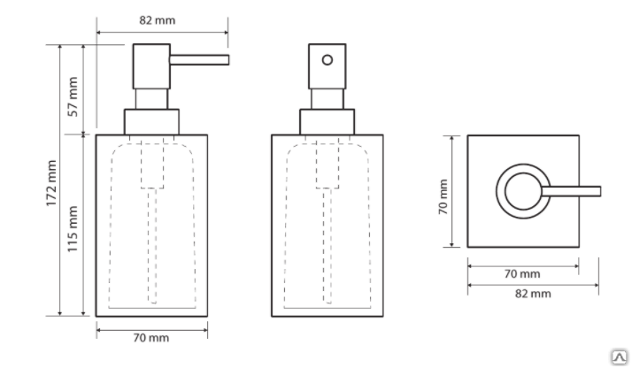 Отдельностоящий дозатор жидкого мыла; чёрный Bemeta VISTA черный 70х172х82 см 120109016-100 2