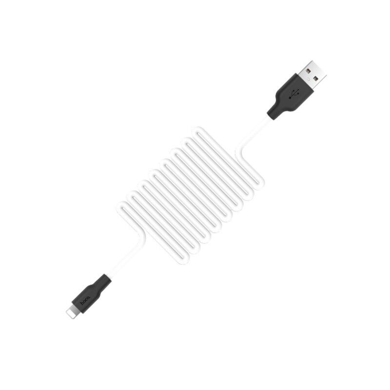 USB кабель шт.USB (A) - шт.Lightning 1,0м, 2,4А особо прочный, белый X21 Plus "Hoco" 2