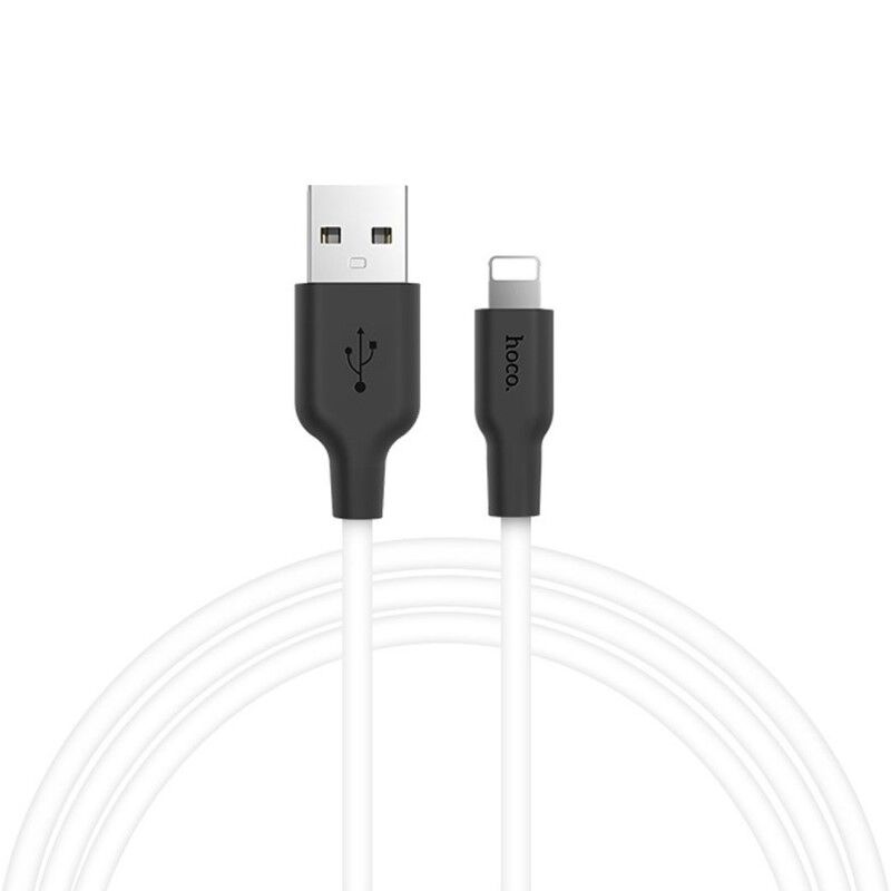 USB кабель шт.USB (A) - шт.Lightning 1,0м, 2,4А особо прочный, белый X21 Plus "Hoco" 3