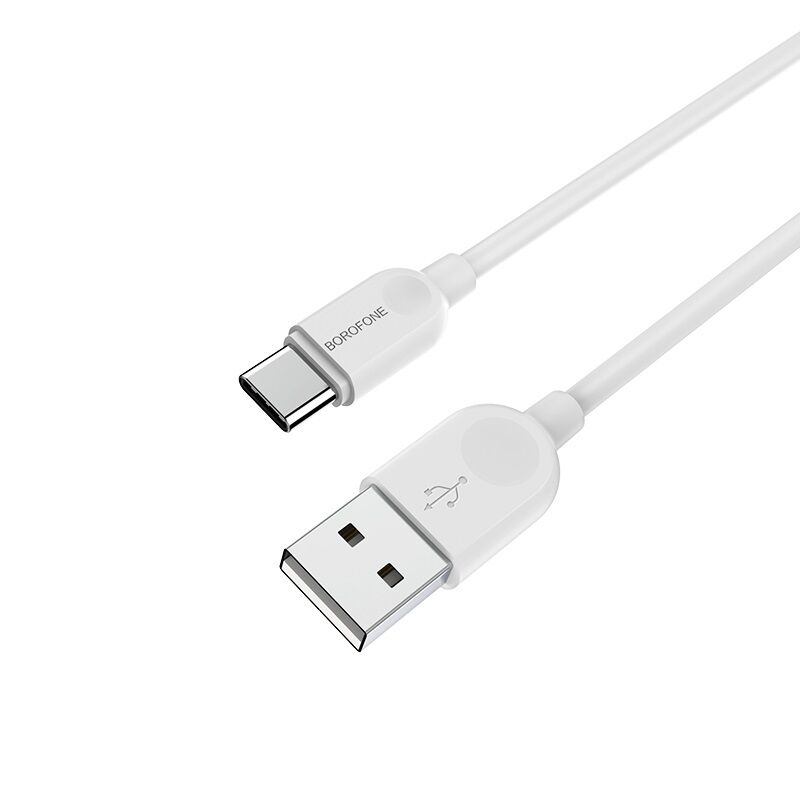 USB кабель шт.USB (A) - шт.Type-C "Borofone" BX14 (белый) 3A, 1м 3