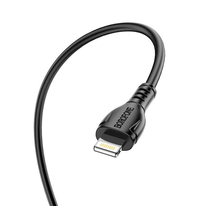 USB кабель шт.Type-C - шт.Lightning 1м, 2,4A силиконовый, чёрный BX51 "Borofone" 3