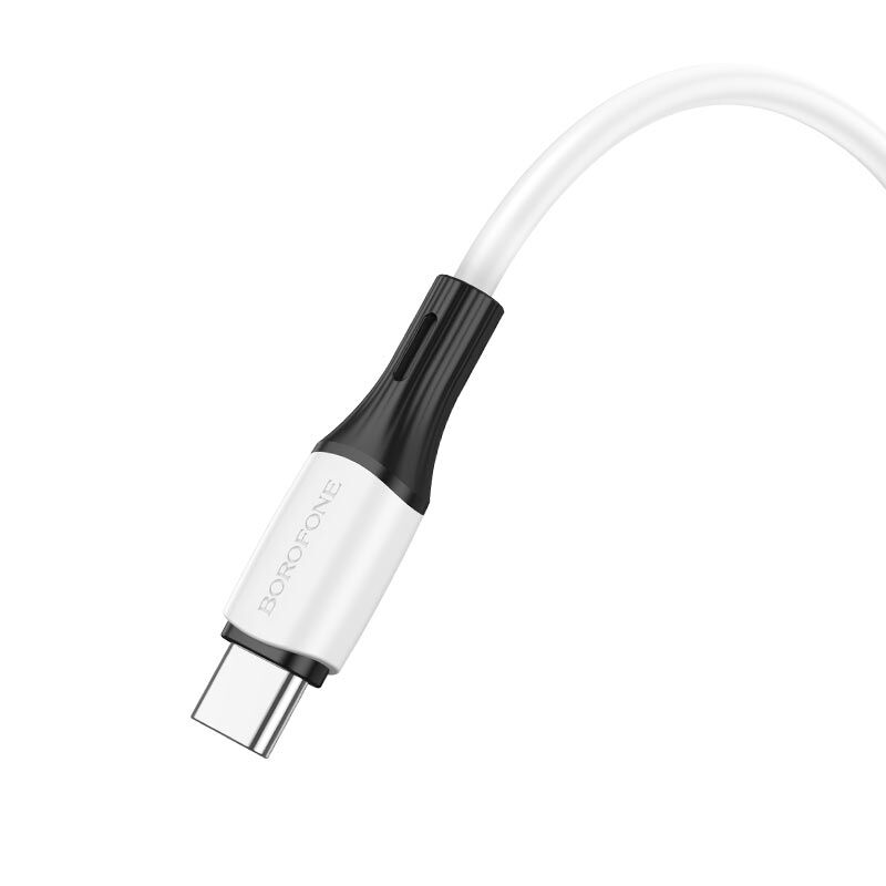 USB кабель шт.USB (A) - шт.Type-C "Borofone" BX79, 3,0А, 1.0м, силиконовый, белый 2