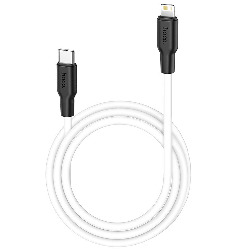 USB кабель шт.Type-C - шт.Lightning 1м, 3,0A силиконовый, белый X21 Plus "Hoco" 2