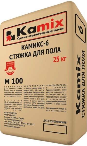 Стяжка для пола КАМИКС-6 М100 (25 кг)