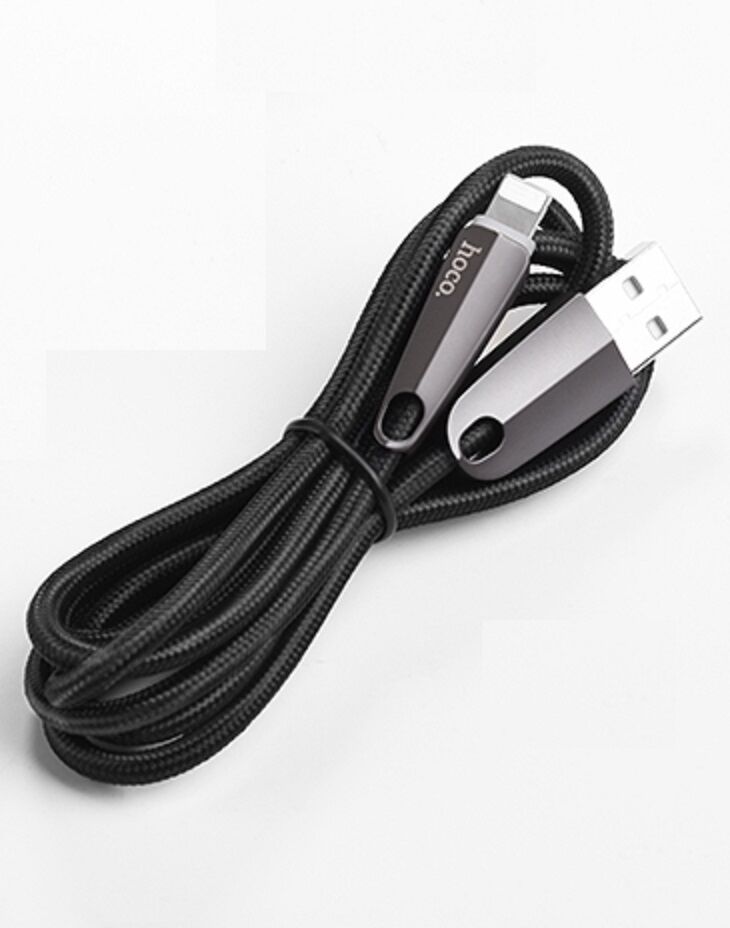 USB кабель шт.USB (A) - шт.Lightning 1,2м, 2,4А нейлон, черный U35 "Hoco" 2