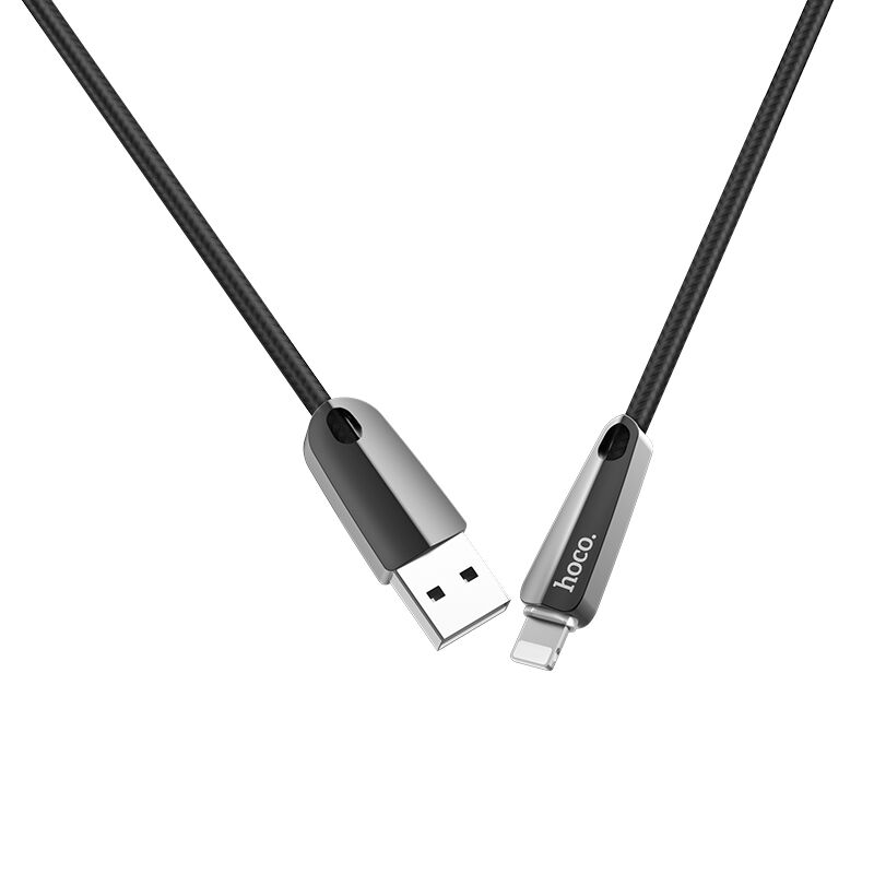 USB кабель шт.USB (A) - шт.Lightning 1,2м, 2,4А нейлон, черный U35 "Hoco" 3